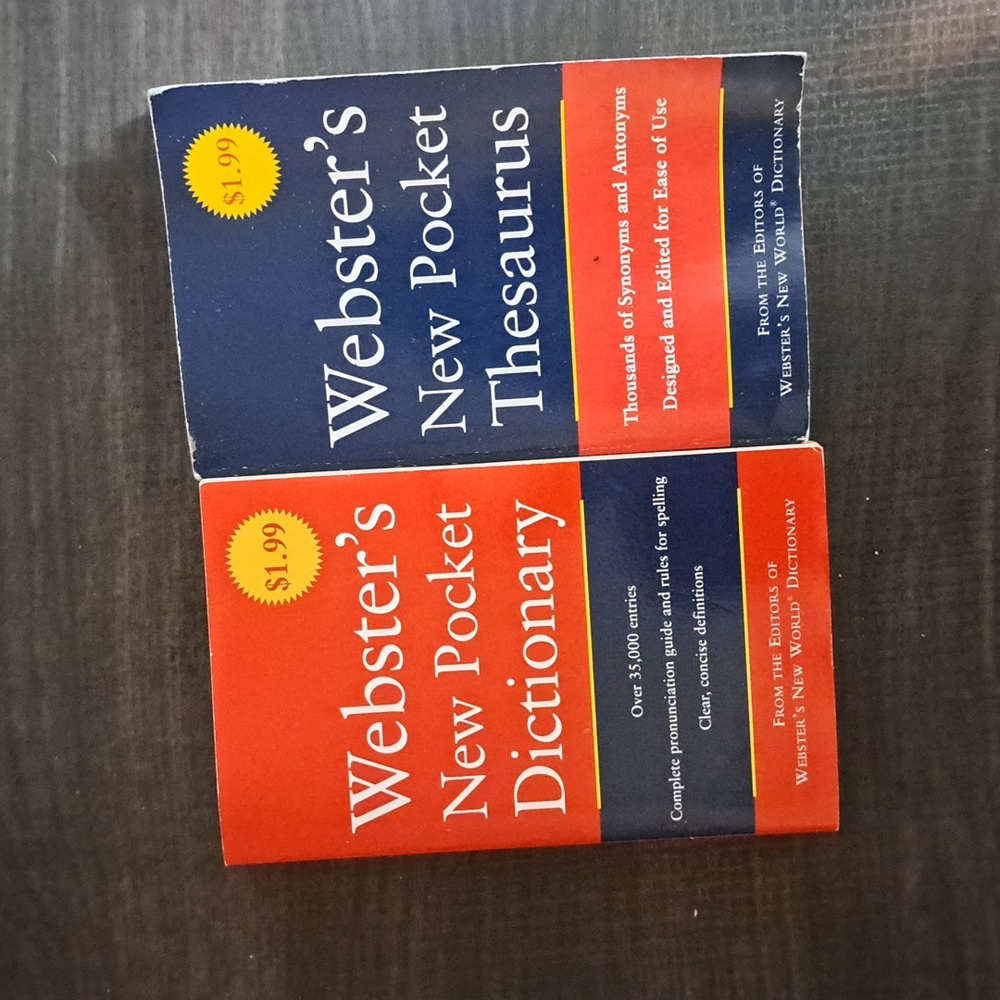 Websters pocket dictionary and thesaurus